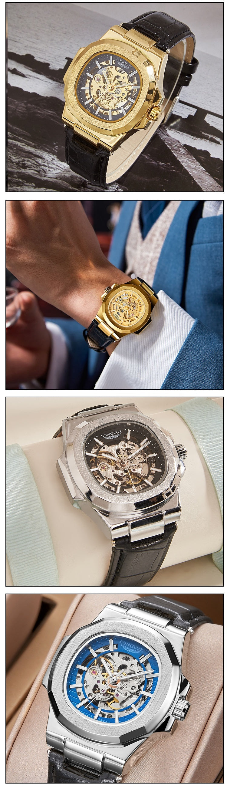 Barrel-shaped Belt Men's Waterproof Mechanical Watch