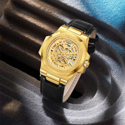 Barrel-shaped Belt Men's Waterproof Mechanical Watch