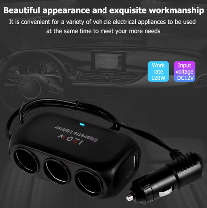 3-Port Fast USB Car Charger: Power Up Anywhere