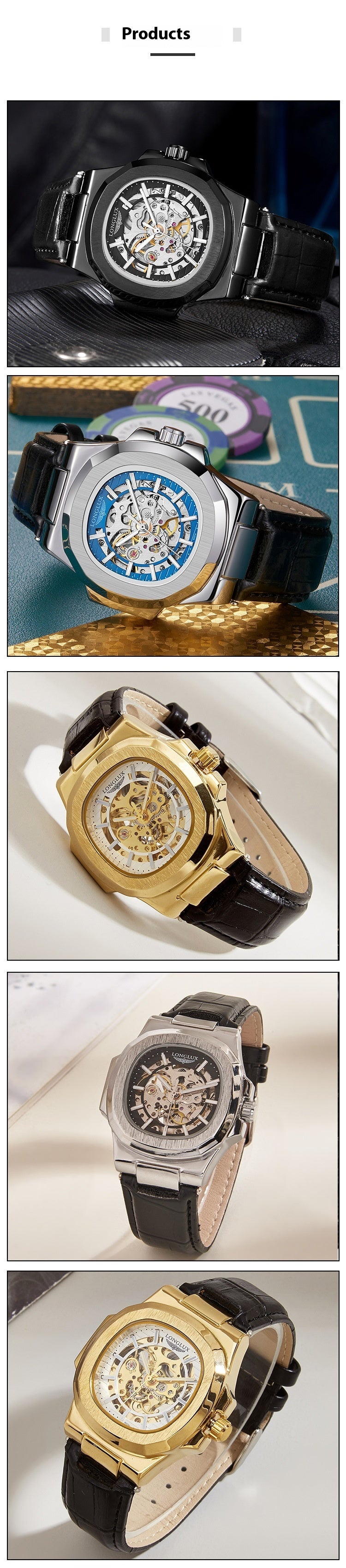 Barrel-shaped Belt Men's Waterproof Mechanical Watch