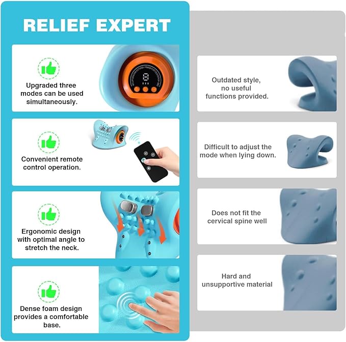 🔥Smart EMS Neck Massager for Pain Relief – Electric Pulse Massage with Heat & Vibration💆‍♂️✨