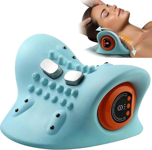 🔥Smart EMS Neck Massager for Pain Relief – Electric Pulse Massage with Heat & Vibration💆‍♂️✨