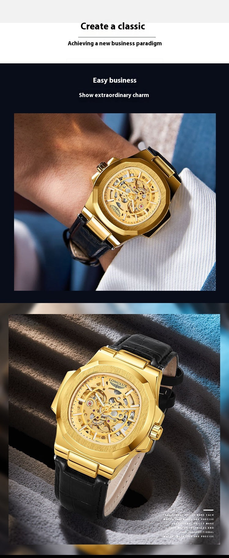 Barrel-shaped Belt Men's Waterproof Mechanical Watch