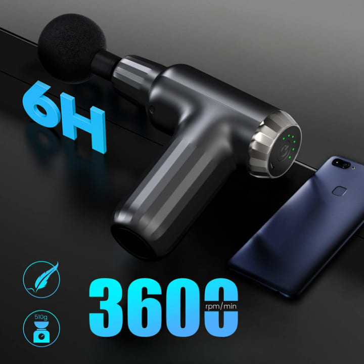 FH-820 Muscle Massage Gun with 4 Attachments